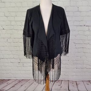 BLUE LIFE - Jacket Fringe Open Front XS